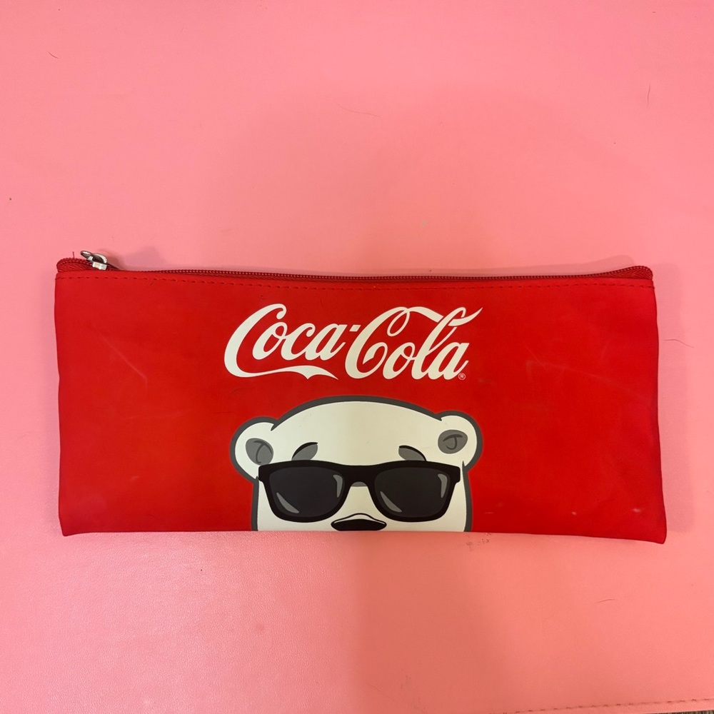 CUTE COCA COLA POLAR BEAR PENCIL POUCH